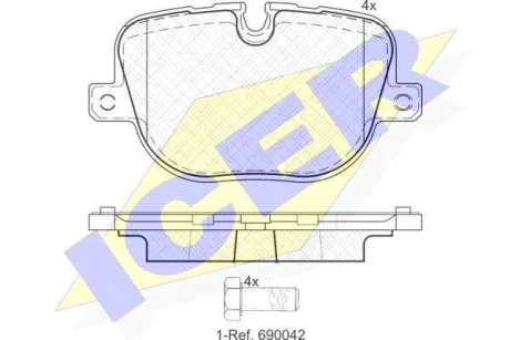 Колодки тормозные (задние) Land Rover Range Rover III/IV/Sport I/II 09- ICER 181952