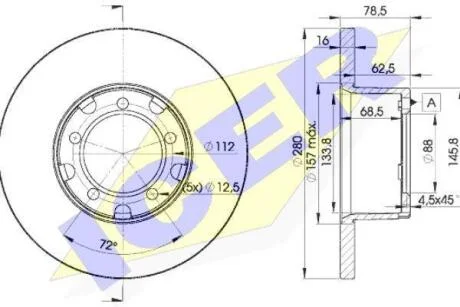 Диск гальмівний ICER 78BD4280-1