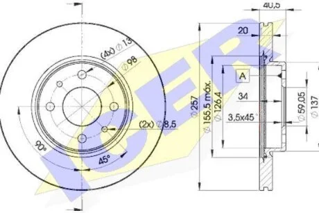 Диск гальмівний ICER 78BD5056-2