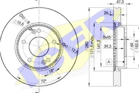 Диск гальмівний ICER 78BD5171-2