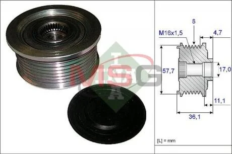 - Механізм вільного ходу (муфта) генератора INA 535 0099 10