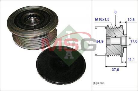 Шків генератора MERCEDES A (W176), B SPORTS TOURER (W246, W242), CLA (C117), CLA SHOOTING BRAKE (X117), GLA (X156) 1.5D 06.12-12.18 INA 535 0123 10