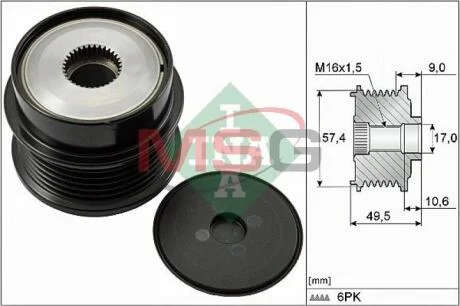 - Механізм вільного ходу (муфта) генератора INA 535 0189 10