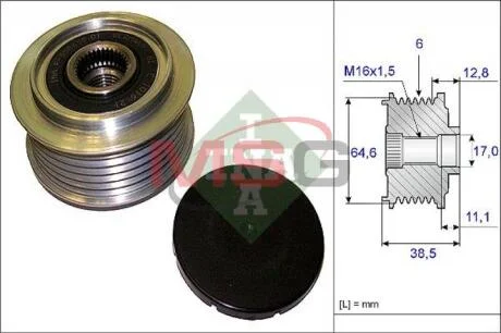 - Механізм вільного ходу (муфта) генератора INA 535 0201 10