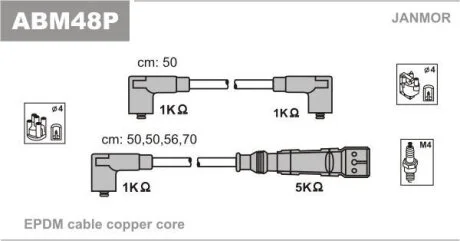 Комплект проводів запалення Janmor ABM48P
