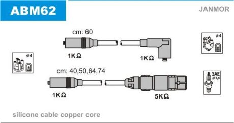 Комплект проводів запалення Janmor ABM62