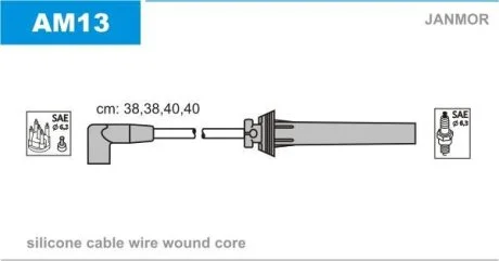Комплект проводов зажигания Janmor AM13