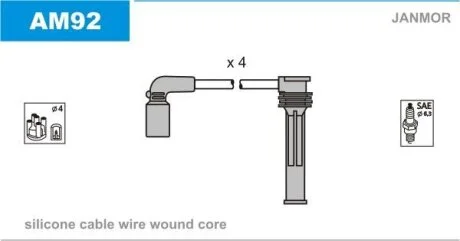 Комплект проводів високої напруги Janmor AM92