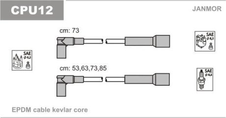 Комплект проводів запалення Janmor CPU12