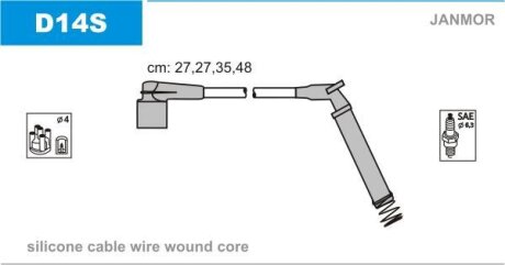 Комплект проводів високої напруги Janmor D14S