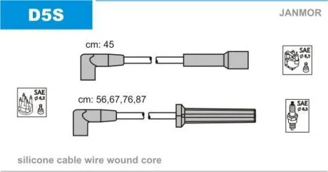 Комплект проводов зажигания Daewoo Espero 1.8, 2.0 8V Janmor D5S
