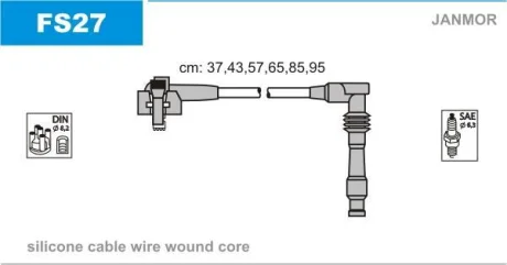 Комплект проводов зажигания Janmor FS27