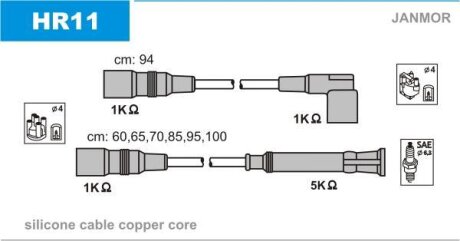 Комплект проводов зажигания BMW 320i/325E/325i/iC 2.0/2.5/2.7 87- Janmor HR11