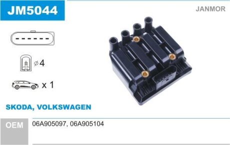 Котушка запалювання VW CADDY 2.0 EcoFuel BSX Janmor JM5044