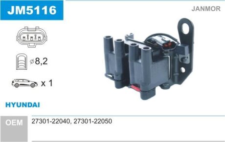 Котушка запалювання Janmor JM5116