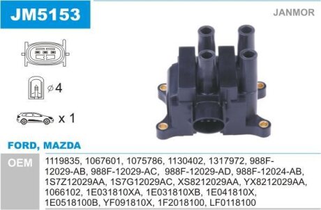 Котушка запалювання Janmor JM5153