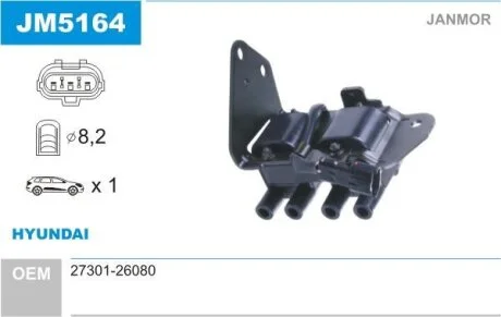 Котушка запалювання Janmor JM5164