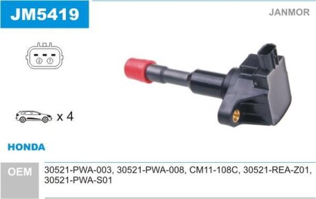 Котушка запалювання Janmor JM5419
