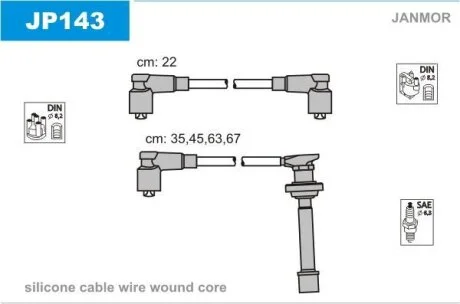 Комплект проводів високої напруги Janmor JP143