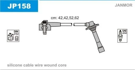 Провод зажигания (Silikon) MAZDA 626 1.8,2.0, 1997-2002 Janmor JP158