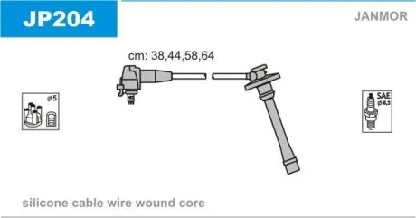 Комплект проводов зажигания Janmor JP204