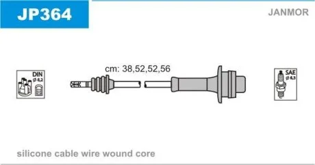 Комплект проводів високої напруги Janmor JP364