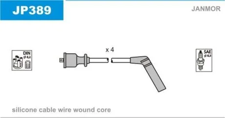 Комплект проводів високої напруги Janmor JP389