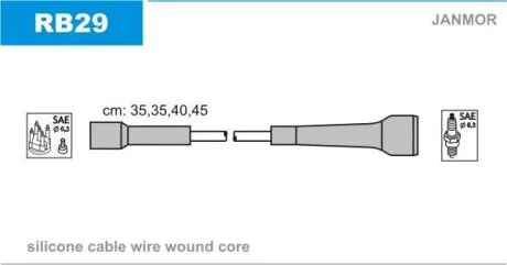 Комплект проводів запалення Janmor RB29