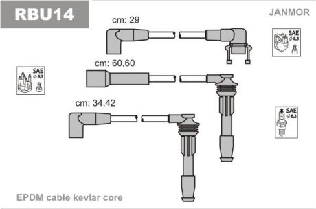 Комплект проводів запалення Janmor RBU14