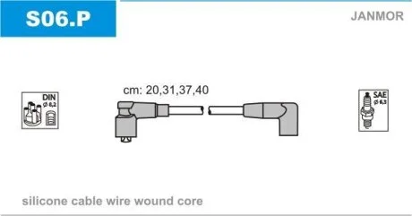 Комплект проводов зажигания Janmor S06.P