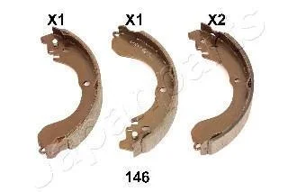 Гальмівні колодки, барабанні Chrysler Sebring - Dodge Avenger, Caliber - Jeep Compass, Patriot - Nissan Cube JAPANPARTS GF-146AF