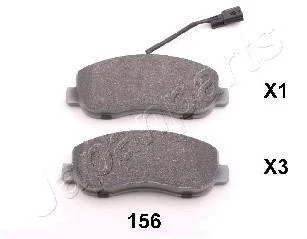 Колодки тормозные передние (18.2 мм) (с датчиком) NV400 Movano Master 10- JAPANPARTS PA-156AF