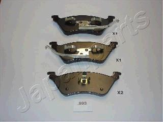 ГАЛЬМІВНІ КОЛОДКИ ЗАДН. CHRYSLER VOYAGER/GRAND VOYAGER, TOWN & COUNTRY 01-07 JAPANPARTS PP-993AF