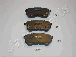 HYUNDAI гальмівні колодки задн.i10 08-,Kia Picanto 04- JAPANPARTS PP-K04AF