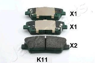 Колодки тормозные HYUNDAI/KIA SANTA FE/GENESIS/SORENTO 09- задн. JAPANPARTS PP-K11AF