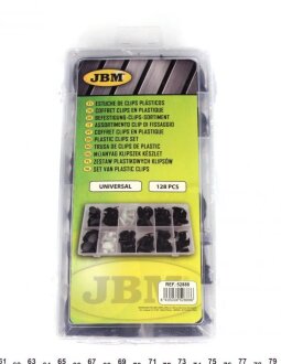 Набор клипс пластмассовых универсальный (128 шт) JBM 52888