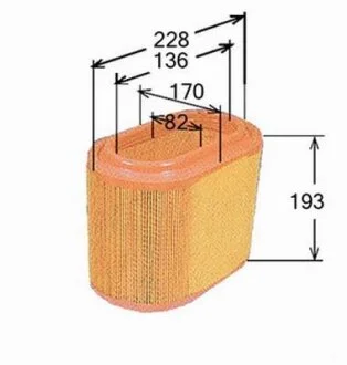 Фильтр воздушный HYUNDAI H200, Hi-Starex, H1 Pick-up Libero, Satellite JS ASAKASHI A9307