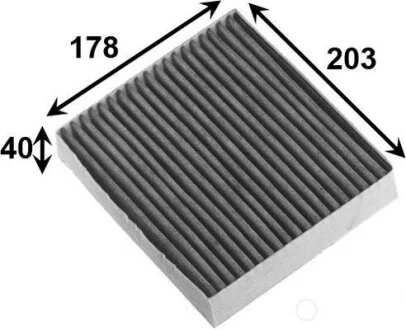 Фильтр салона (угольный) MITSUBISHI Colt 1,3, 1,5, 1,8 09.06.2004-, 1,5 CZC Turbo 05.06- JS ASAKASHI AC3501C