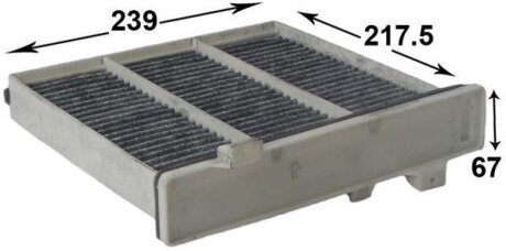 Фильтр салона (угольный) MITSUBISHI Pajero V98W, V97W, V88W, V60, 2.5l 3.0l 3.2l 3.8l 03.07- JS ASAKASHI AC3504C