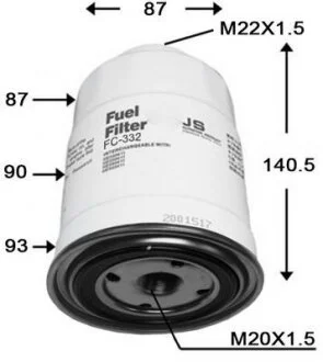 Фильтр топливный MITSUBISHI Pajero, Pajero IV, Canter, Rosa JS ASAKASHI FC332J