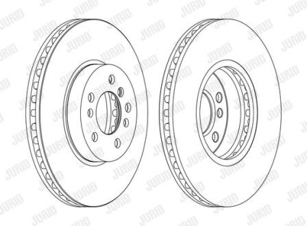 Тормозной диск передний BMW X3 (E83) X5 (E53) 00-11 Jurid 562134JC-1