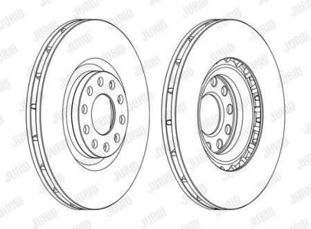 Гальмівний диск передній Audi A4, A6, Allroad / Seat Exeo Jurid 562205JC-1
