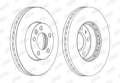 Гальмівний диск передній VW Multivan V, Transporter V, VI Jurid 562234JC-1