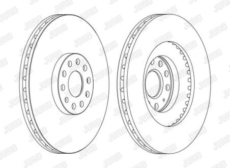 Гальмівний диск передній Audi A3 VW EOS, Golf, Passat, Scirocco / Seat Leon / Skoda Superb Jurid 562239JC-1