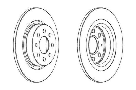 Гальмівний диск задній Opel Corsa E / Fiat Grande Punto, Punto / Abarth / Vauxhall Jurid 562305JC