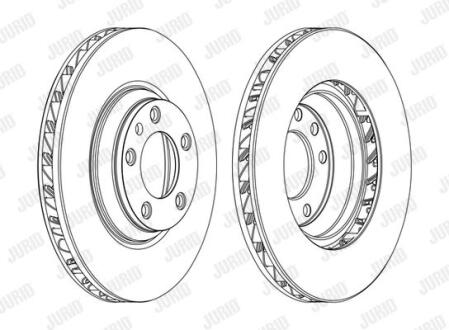Гальмівний диск передній (лівий) VW Touareg / Audi Q7 / Porsche Cayenne, Panamera Jurid 562360JC-1