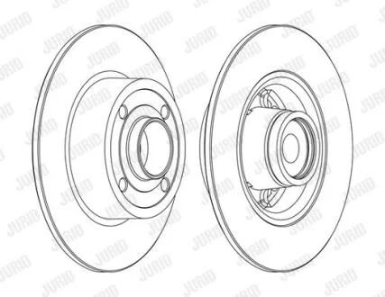 Гальмівний диск задній (з підшипником) Renault Clio, Megane, Modus, Twingo Jurid 562376J-1