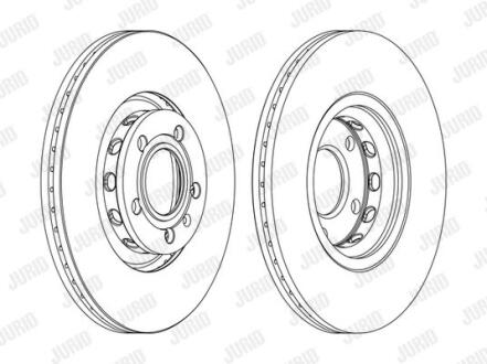 Гальмівний диск передній VW Passat / Audi A4, A6 / Seat Exeo / Skoda Superb (2001->) Jurid 562383JC-1
