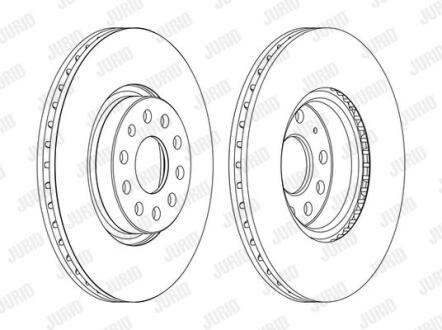 Гальмівний диск передній Audi A3, TT / Seat Leon / VW Golf, Passat, Skoda, Octavia Jurid 562387JC-1