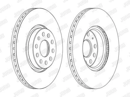 Гальмівний диск передній Audi A3, TT / Seat Leon / VW Golf, Passat, Skoda, Octavia Jurid 562387JC-1